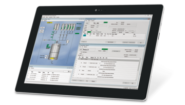 Immagine di una tavoletta con un Software Batch-PMS